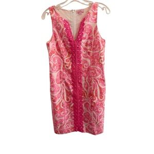 Lilly Pulitzer Ryder Pink Paisley Sleeveless Dress Size 4